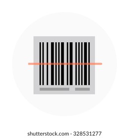 Bar code theme, flat style, colorful, vector icon set for info graphics, websites, mobile and print media.
