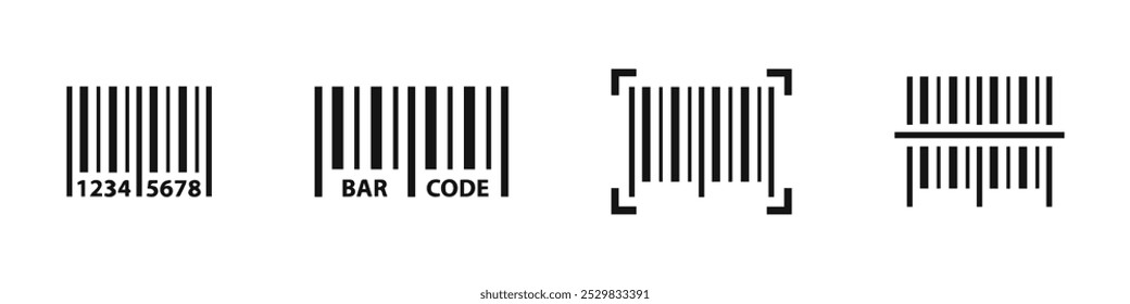 Bar code vector icon set