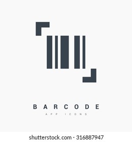 Ion vectorial de código de barras. Icono plano mínimo aislado en color blanco y negro.
Uno de un conjunto de iconos web lineales.
 Icono vectorial de línea para sitios web y diseño plano minimalista móvil. 
