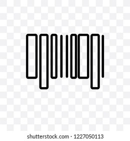 Bar code vector linear icon isolated on transparent background, Bar code transparency concept can be used for web and mobile