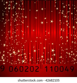Bar code wall isolated on Christmas background