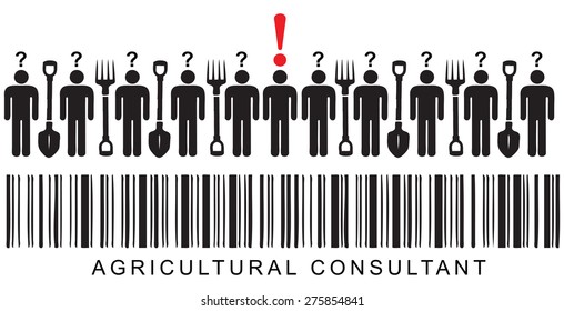 In the bar code word Agricultural Consultant. Vector illustration.