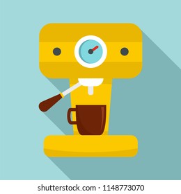 Bar coffee machine icon. Flat illustration of bar coffee machine vector icon for web design