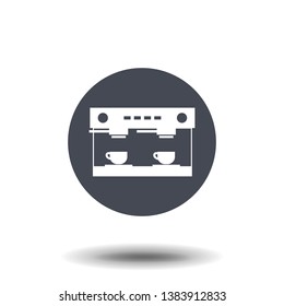 Bar coffee machine icon. Flat bar coffee machine vector icon for web design isolated