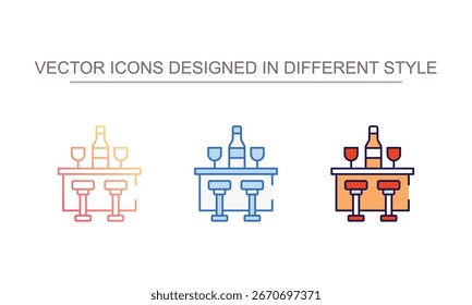 Bar Counter icon design with white background stock illustration
