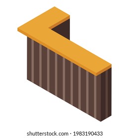 Bar counter icon. Isometric of Bar counter vector icon for web design isolated on white background