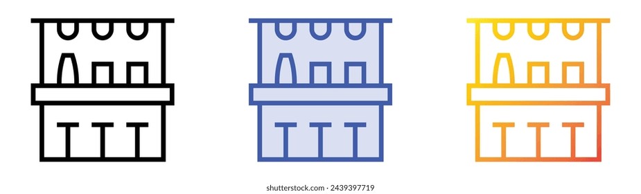 bar counter icon. Linear, Blue Fill and Gradient Style Design Isolated On White Background