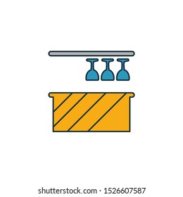 Bar Counter icon. Outline filled creative elemet from bar and restaurant icons collection. Premium bar counter icon for ui, ux, apps, software and infographics.
