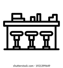 Icono de barra de herramientas. Icono de vector de contador de barra de esquema para diseño web aislado en fondo blanco
