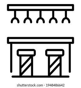 Bar counter icon. Outline Bar counter vector icon for web design isolated on white background