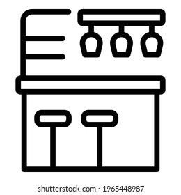 Bar counter icon. Outline Bar counter vector icon for web design isolated on white background
