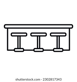 Bar counter icon outline vector. Cafe table. Beer food