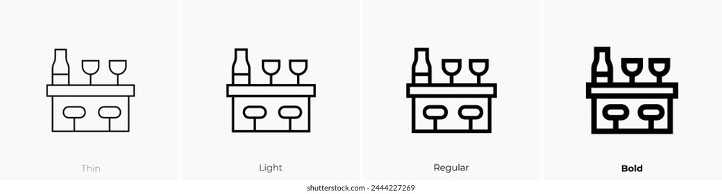 bar counter icon. Thin, Light Regular And Bold style design isolated on white background