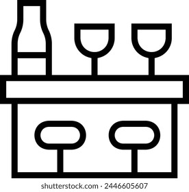 bar counter icon. Thin linear style design isolated on white background
