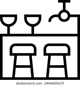 bar counter icon. Thin linear style design isolated on white background