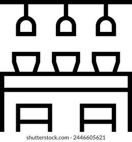 bar counter icon. Thin linear style design isolated on white background