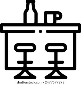 bar counter icon. Thin Linear Style Design Isolated On White Background