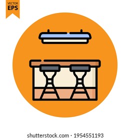 Bar Counter icon vector design. Restaurant symbol for your website design, logo, app, UI. Eps10 vector illustration.