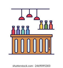 bar counter icon with white background vector stock illustration