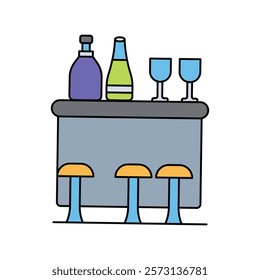 bar counter icon with white background vector stock illustration