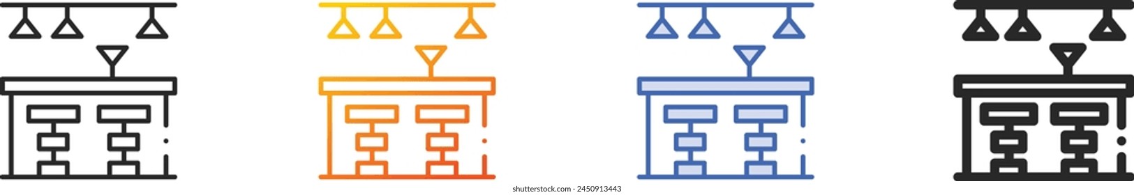 bar counter icon.Thin Linear, Gradient, Blue Stroke and bold Style Design Isolated On White Background