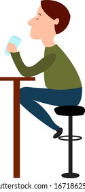 Bar counter, illustration, vector on white background.
