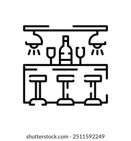 Bar Counter Outline Icon, Vector illustration