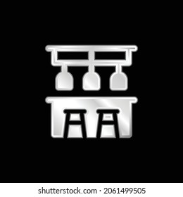 Bar Counter - Symbol aus silbernem Metall