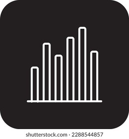 Bar Data management icon with black filled line style. growth, chart, graph, diagram, statistic, analytics, profit. Vector illustration