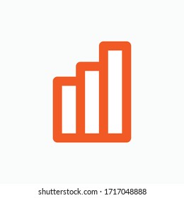 Bar Diagram Icon. Signal Symbol. Presented in Orange Line Art Style.