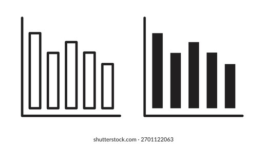 Bar diagram icon vector glyph flat and trendy stroke line pack