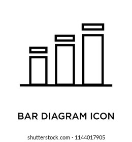 Bar diagram icon vector isolated on white background for your web and mobile app design, Bar diagram logo concept