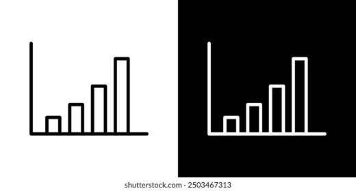 Bar diagram thin line vector icon set.