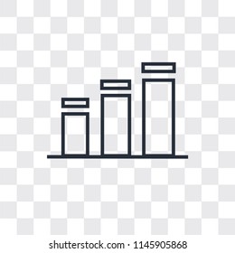 Bar diagram vector icon isolated on transparent background, Bar diagram logo concept