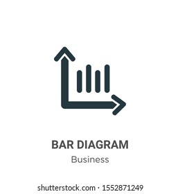Bar diagram vector icon on white background. Flat vector bar diagram icon symbol sign from modern business collection for mobile concept and web apps design.