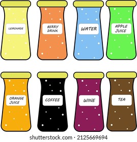 bar drinks. different bottles vector