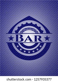 Bar emblem with jean texture