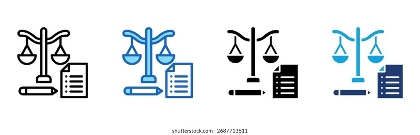 Bar Exams icon Multi Style Vector Illustration