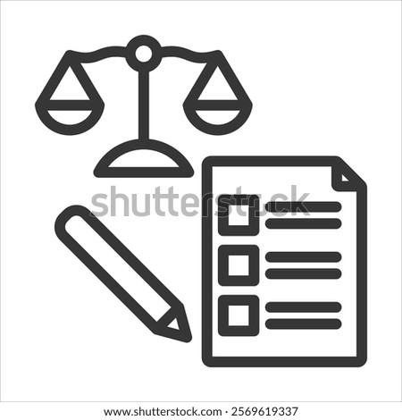 Bar Exams Outline Icon Vector Illustration
