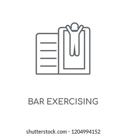Bar exercising linear icon. Bar exercising concept stroke symbol design. Thin graphic elements vector illustration, outline pattern on a white background, eps 10.
