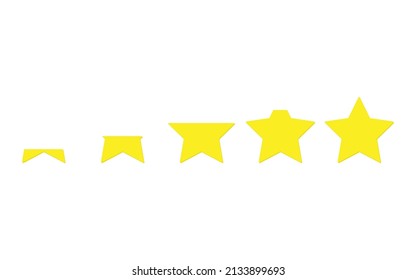 Bar Filling Stars. Steps Of Energy Storage In Empty And Gradually Full Pixel Star Graphical Mobile Interface Colorful Indicator Of Game Rating And Vector Award.