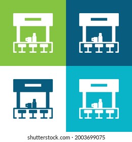 Bar Flat four color minimal icon set
