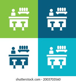 Bar Flat four color minimal icon set