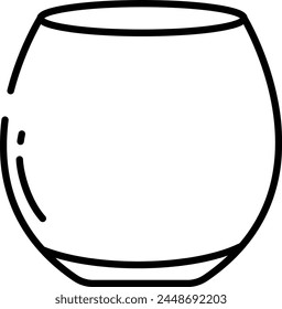 Bar glass outline icon vector illustration