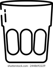 Bar glass outline icon vector illustration