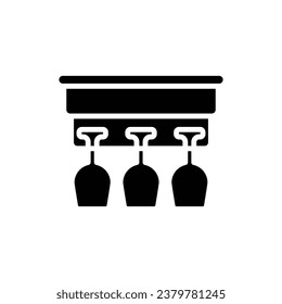 Bar Glass Rack Filled Icon Vector Illustration