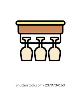 Bar Glass Rack Icon Vector Illustration