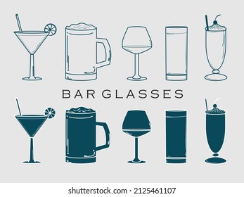 bar glasses icon vector illustration.