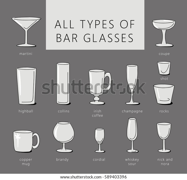 Bar Glasses Vector Icons Set Vector Stock Vector Royalty Free