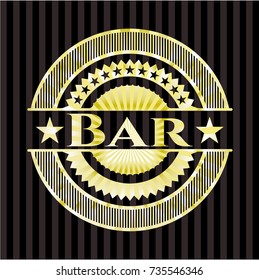 Bar gold emblem or badge